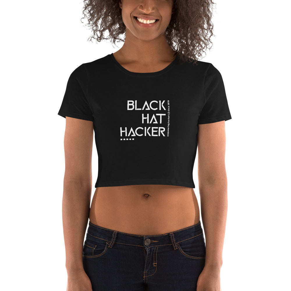 Black Hat Hacker v1 - Women’s Crop Tee by DarkByteGear