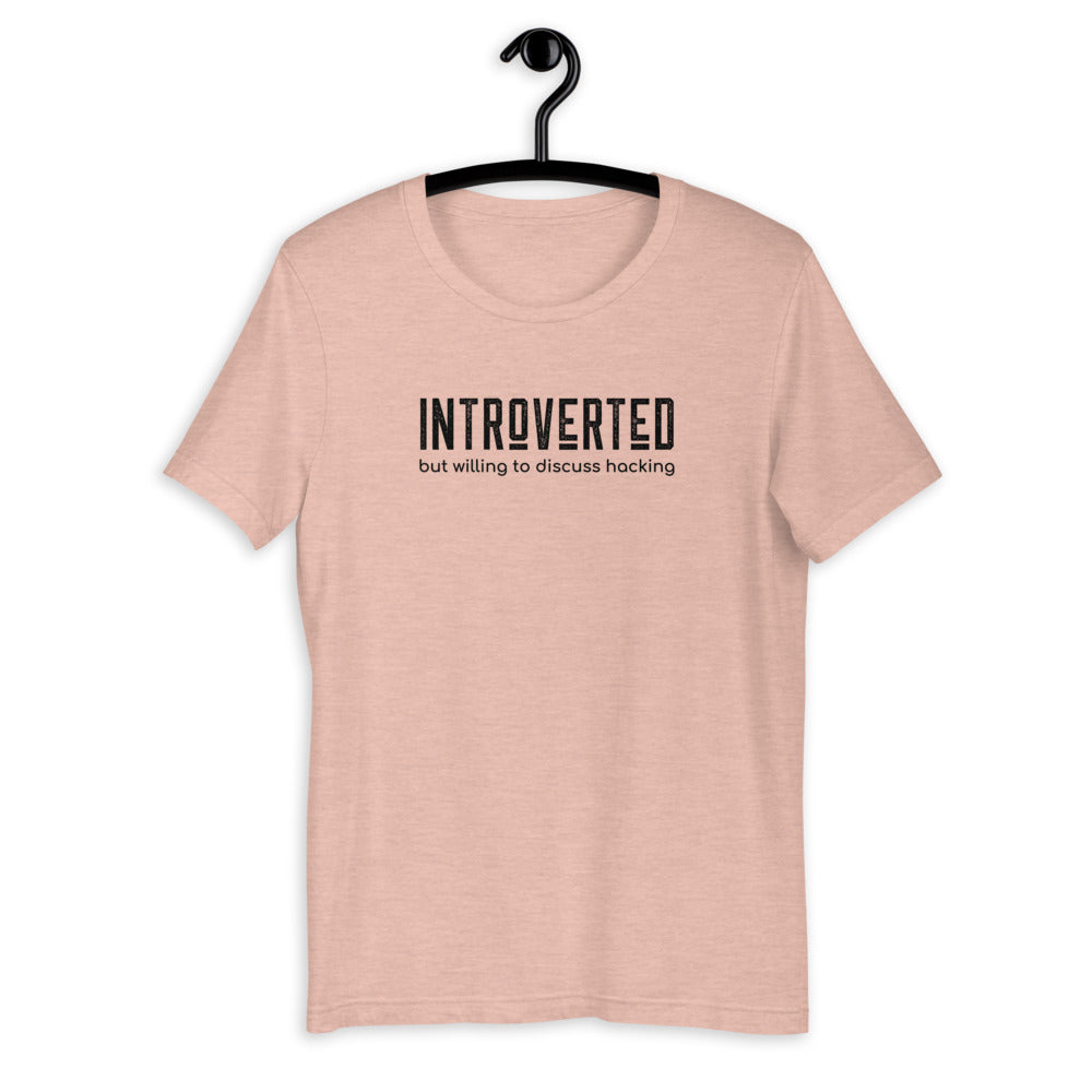 Introverted but willing to discuss hacking - Short-Sleeve Unisex T-Shirt by DarkByteGear