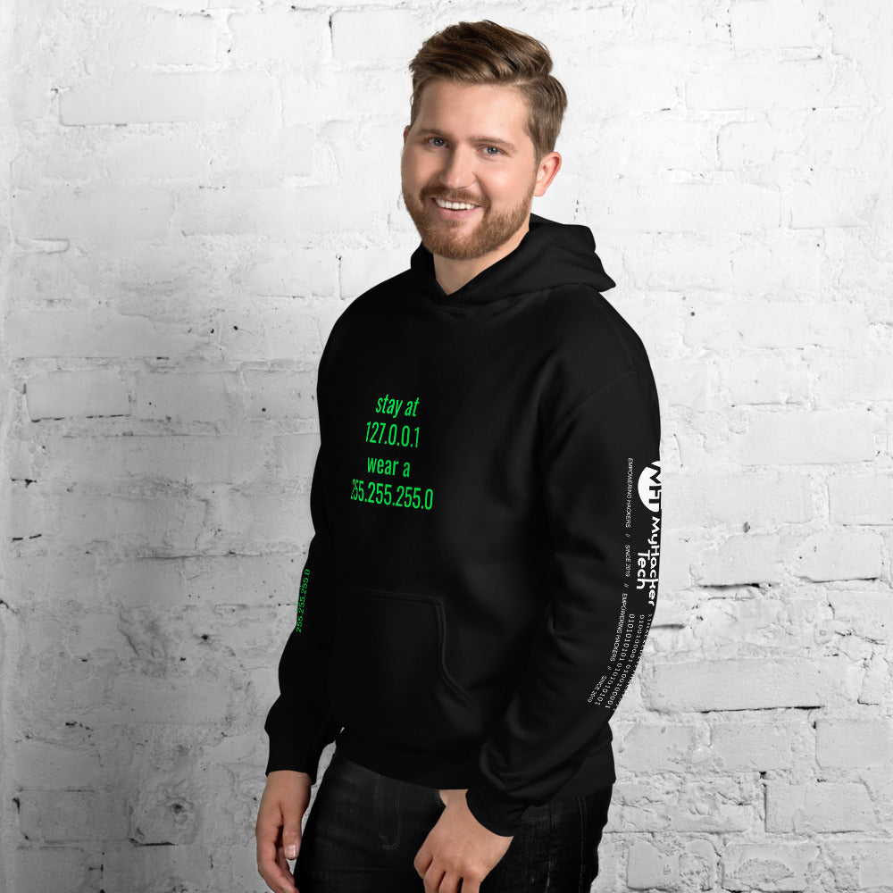 stay at at home, wear a mask - Unisex Hoodie (with all sides design) by DarkByteGear