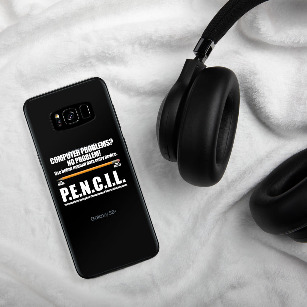 P.E.N.C.I.L. - Samsung Case (white text) by DarkByteGear