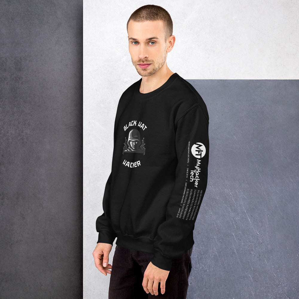 Black Hat Hacker - Unisex Sweatshirt (print on all sides) by DarkByteGear