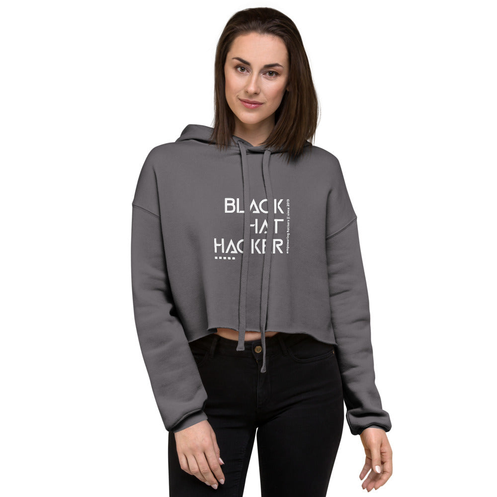 Black Hat Hacker v1 - Crop Hoodie by DarkByteGear