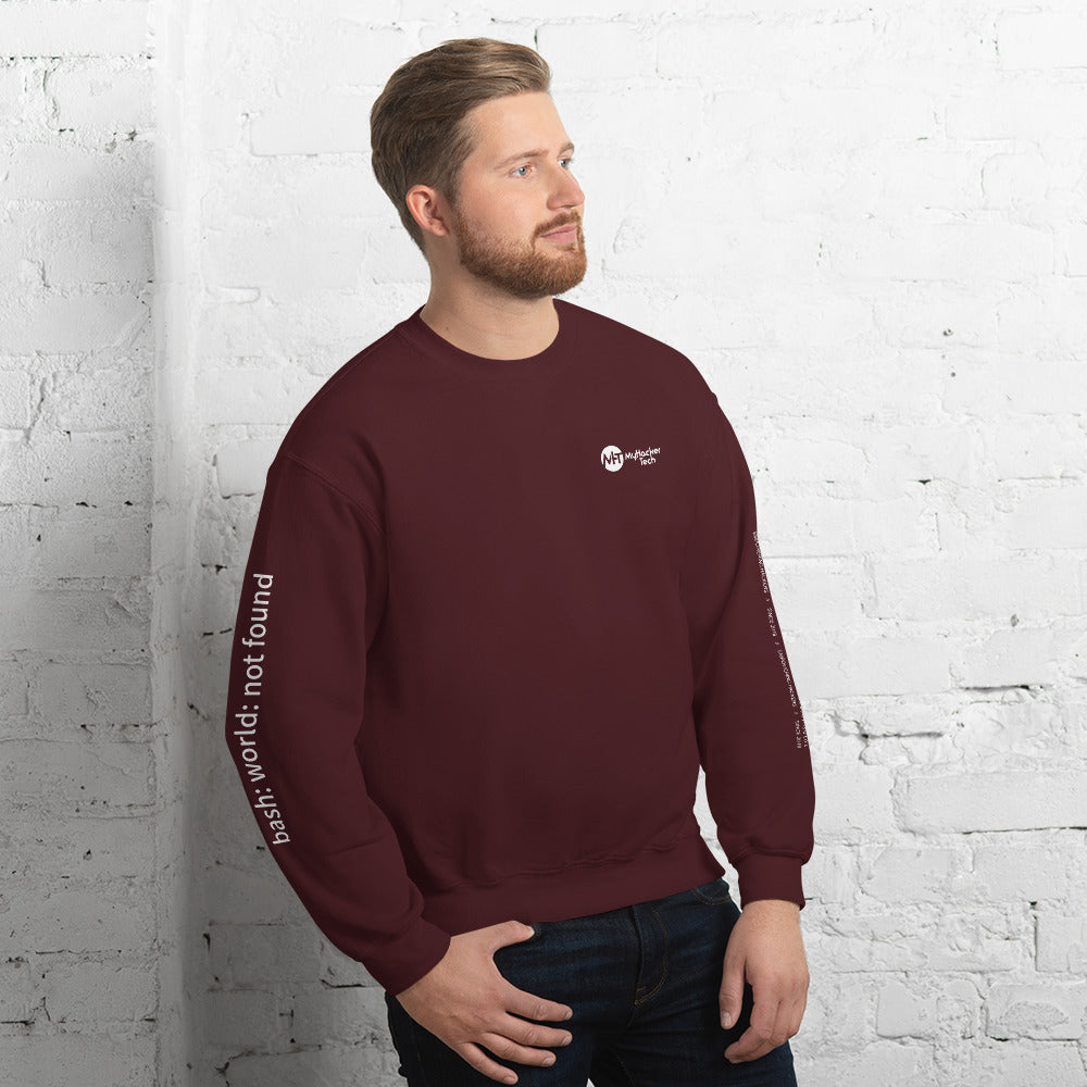 Linux Tweaks - world not found - Unisex Sweatshirt ( with all sides designs) by DarkByteGear