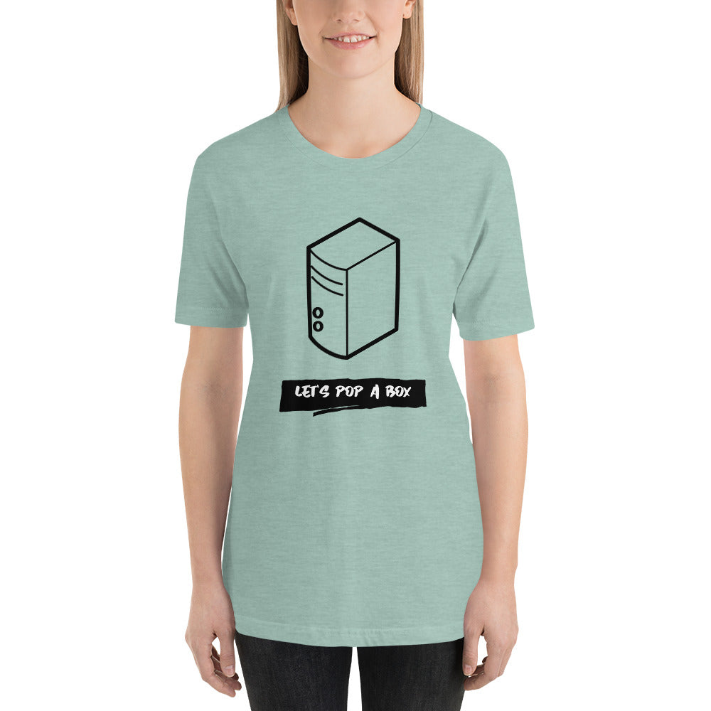 Let's pop a box - Short-Sleeve Unisex T-Shirt (black text) by DarkByteGear