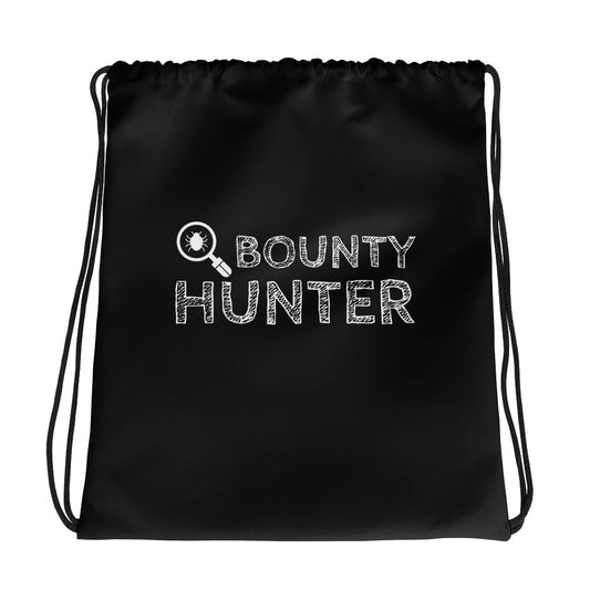 Bug bounty hunter - Drawstring bag (white text) by DarkByteGear