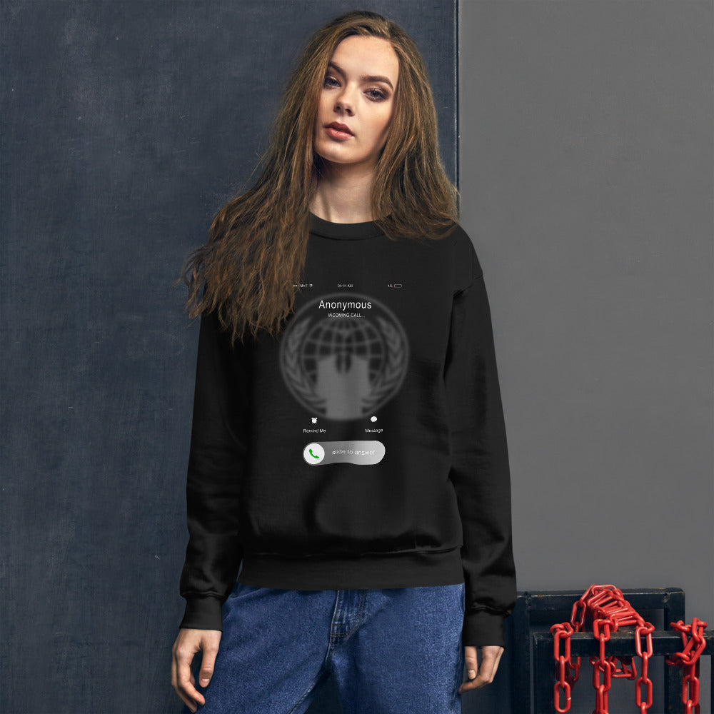 Anonymous incoming call - Unisex Sweatshirt by DarkByteGear