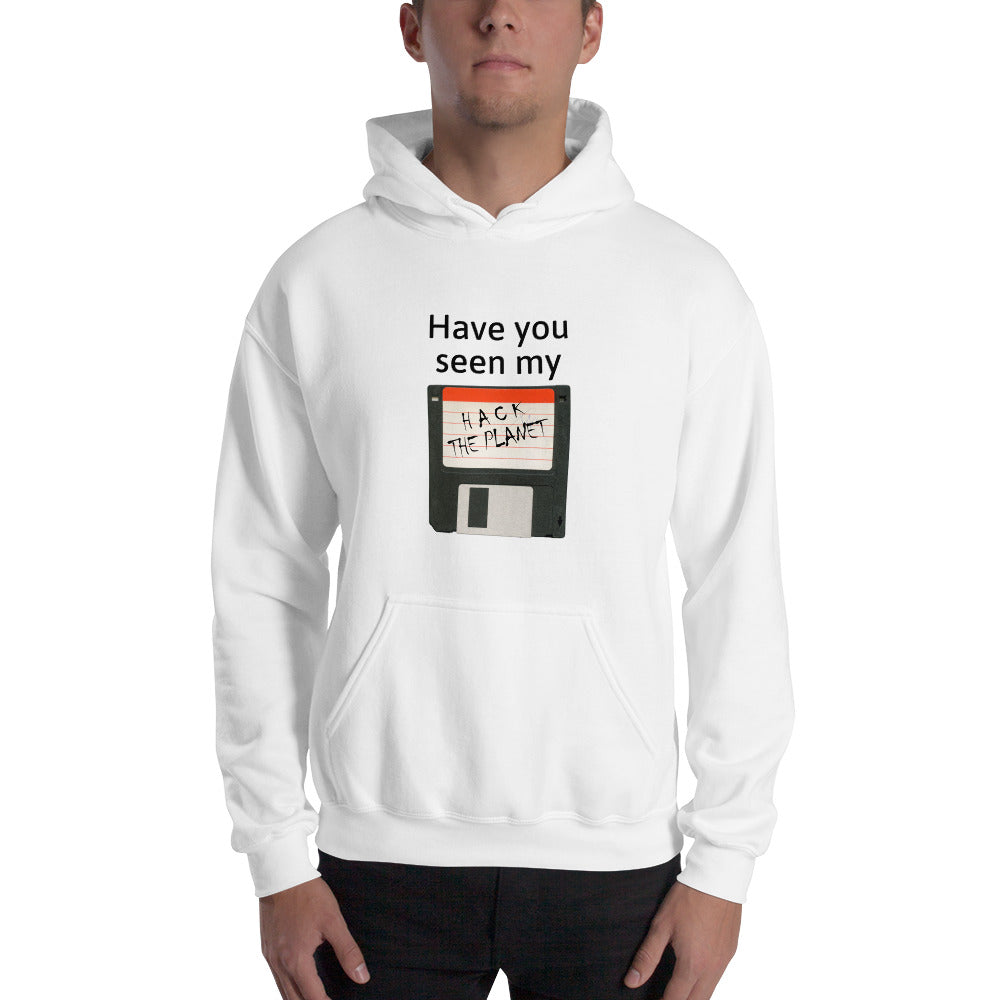 Have you seen my floppy disk - Hooded Sweatshirt (black text) by DarkByteGear