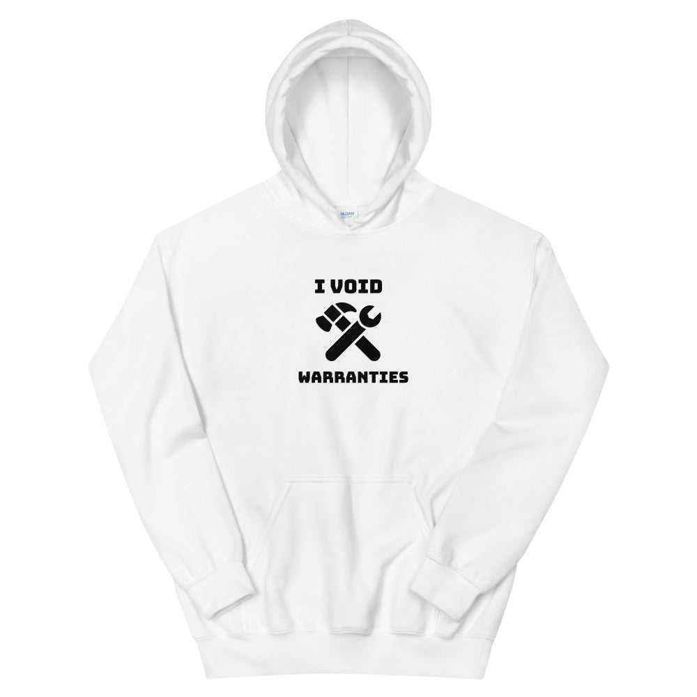 I void warranties - Unisex Hoodie (black text) by DarkByteGear