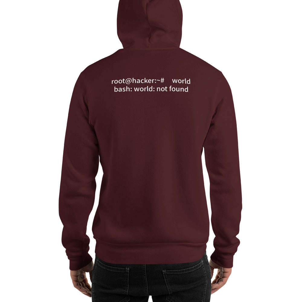 Linux Tweaks - world not found - Unisex Hoodie (with back design) by DarkByteGear