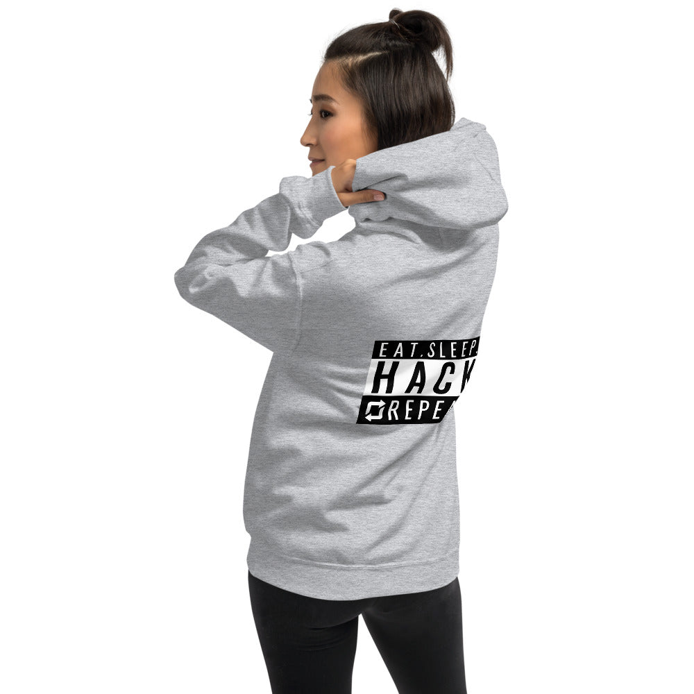 Eat Sleep Hack Repeat - Unisex Hoodie (black) by DarkByteGear