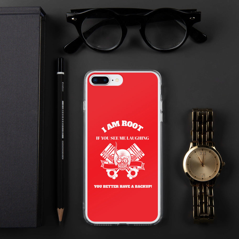 I Am Root If You See Me Laughing You Better Have A Backup - iPhone Case (red) by DarkByteGear