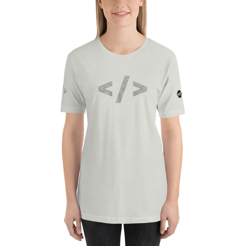 Culture of code in ASCII characters - Short-Sleeve Unisex T-Shirt (black text) by DarkByteGear