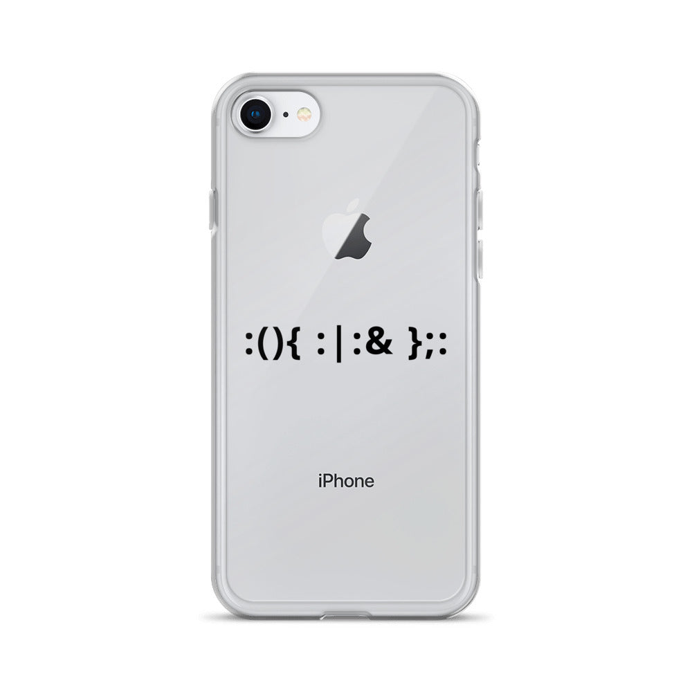 Linux Hackers - Bash Fork Bomb - Black Text iPhone Case by DarkByteGear