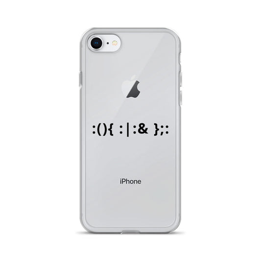 Linux Hackers - Bash Fork Bomb - Black Text iPhone Case by DarkByteGear