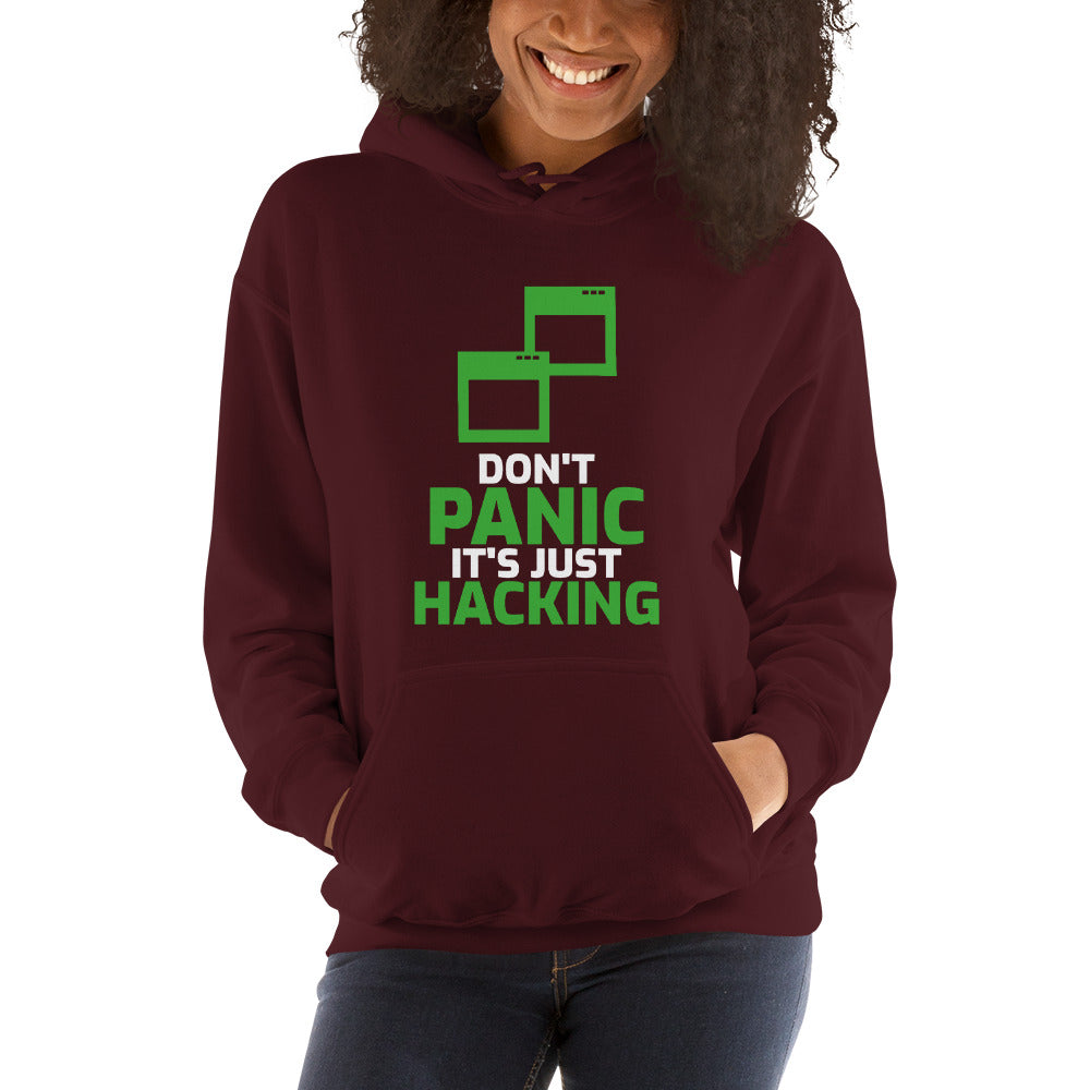 Don't panic it's just hacking - Unisex Hoodie by DarkByteGear