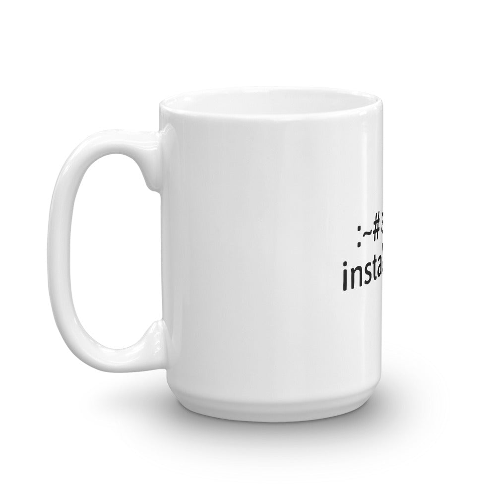 "apt-get install coffee" Hacker Mug (White) by DarkByteGear