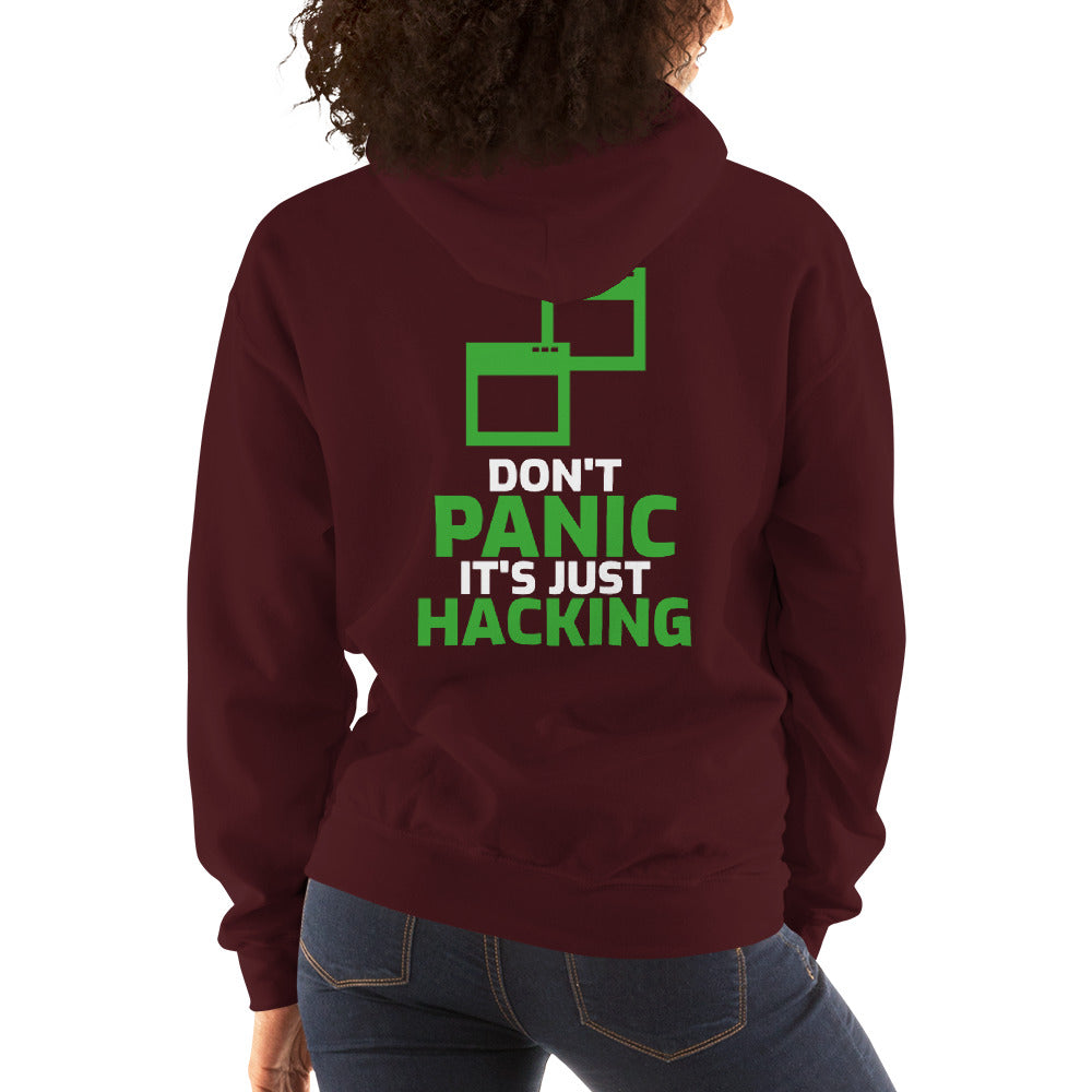 Don't panic it's just hacking - Unisex Hoodie by DarkByteGear