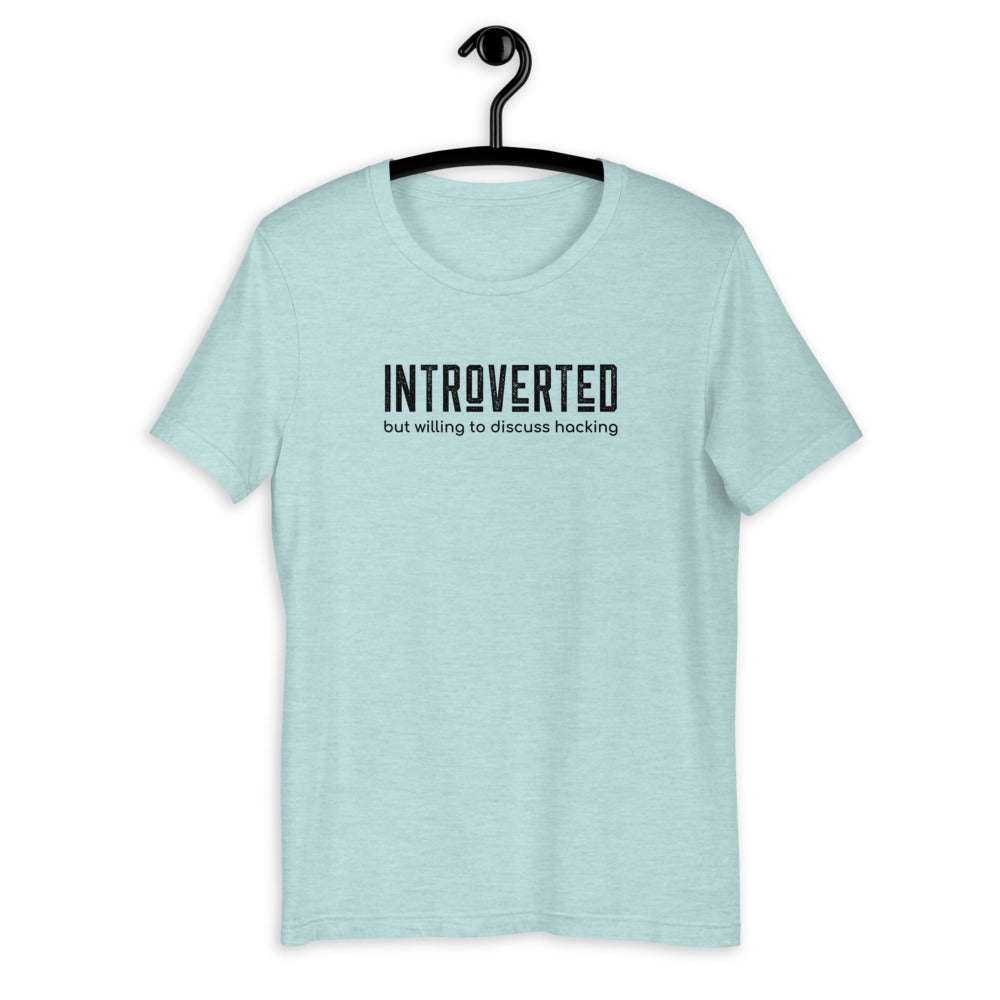 Introverted but willing to discuss hacking - Short-Sleeve Unisex T-Shirt by DarkByteGear