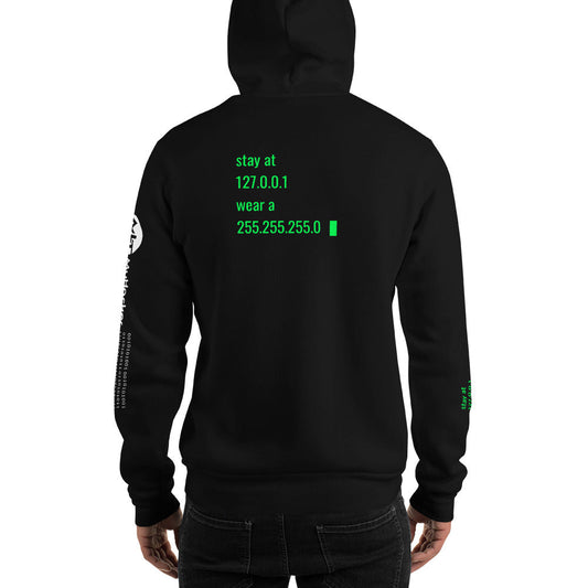 stay at at home, wear a mask v2 - Unisex Hoodie (with all sides design) by DarkByteGear