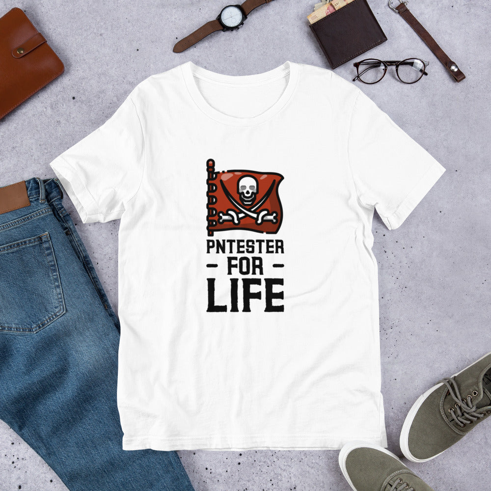 Pentester for life - Short-Sleeve Unisex T-Shirt (black text) by DarkByteGear