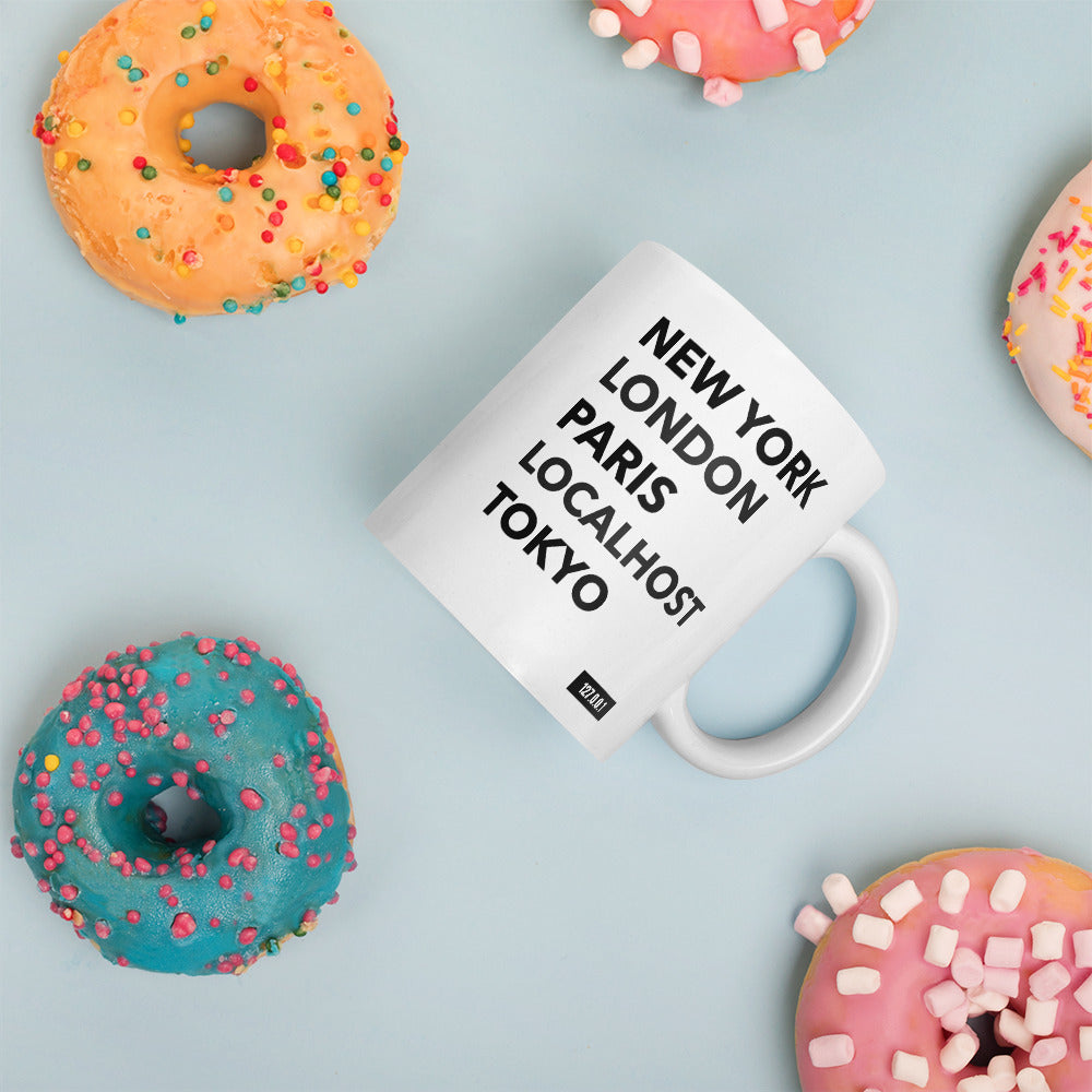 New York London Paris Localhost Tokyo 127.0.0.1 -Mug by DarkByteGear