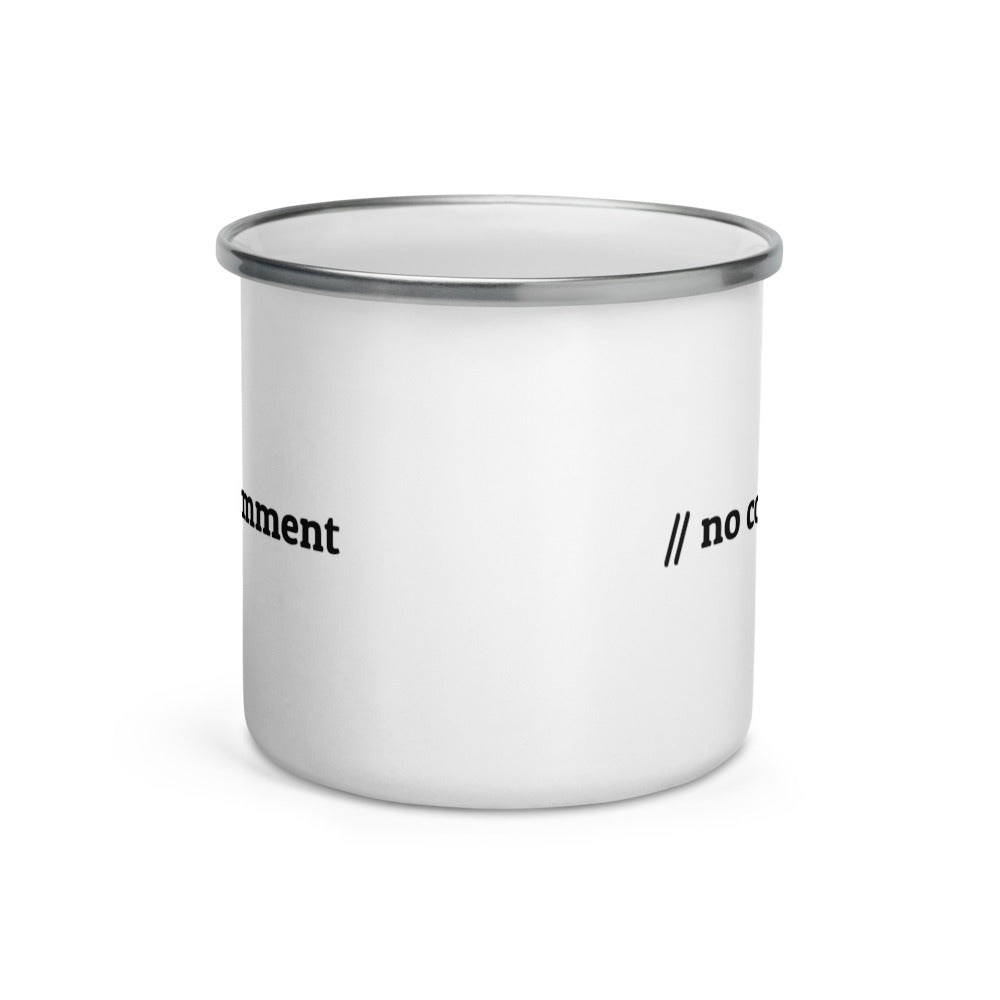 // no comment - Enamel Mug by DarkByteGear
