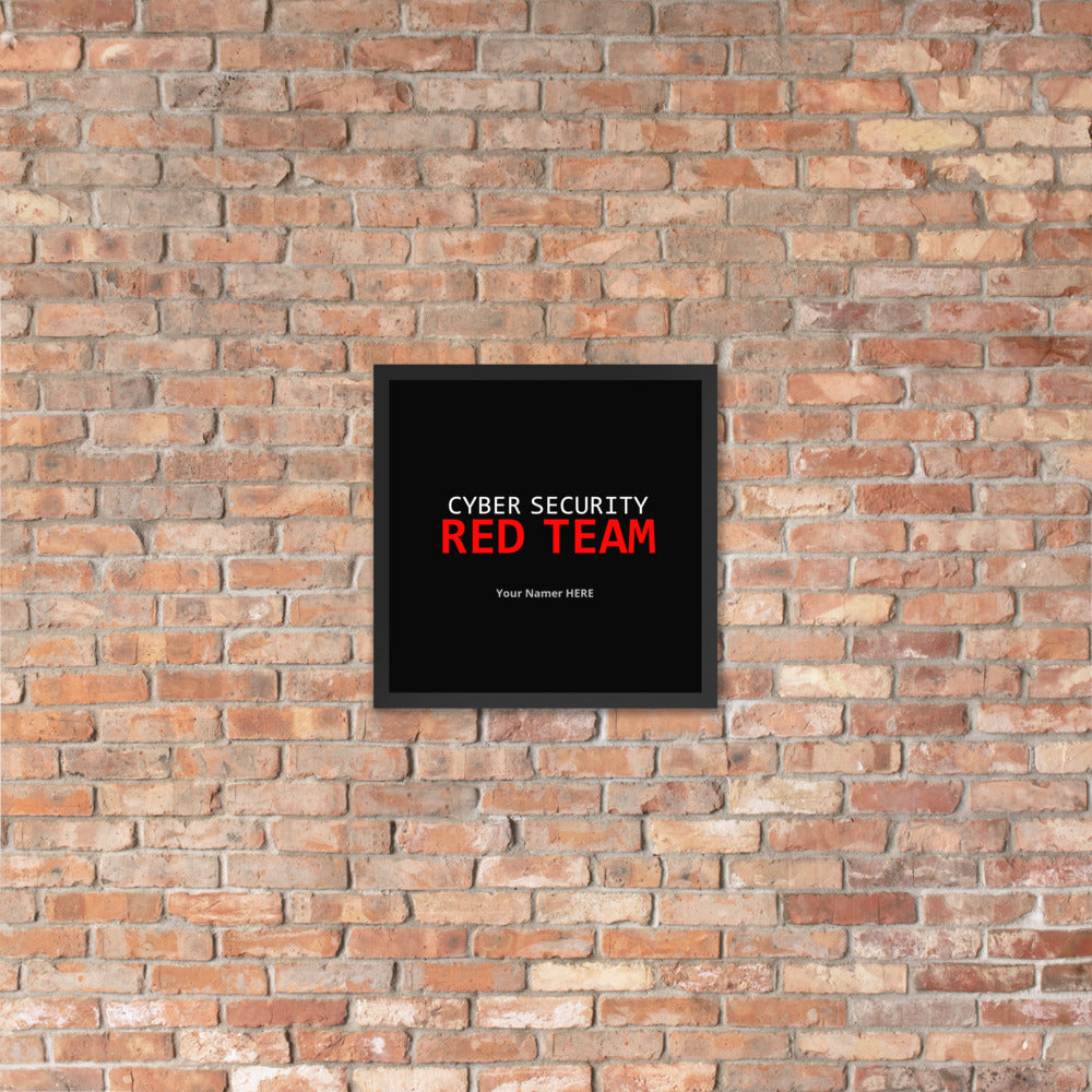 Custom Cyber Security Red team - Framed poster by DarkByteGear