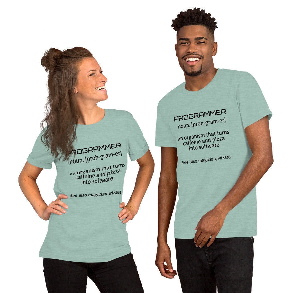 PROGRAMMER - Short-Sleeve Unisex T-Shirt (black text) by DarkByteGear