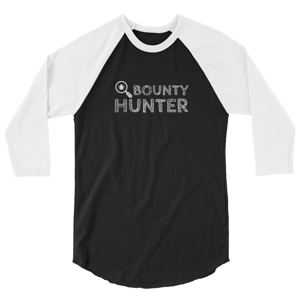 Bug bounty hunter - 3/4 sleeve raglan shirt (white text) by DarkByteGear