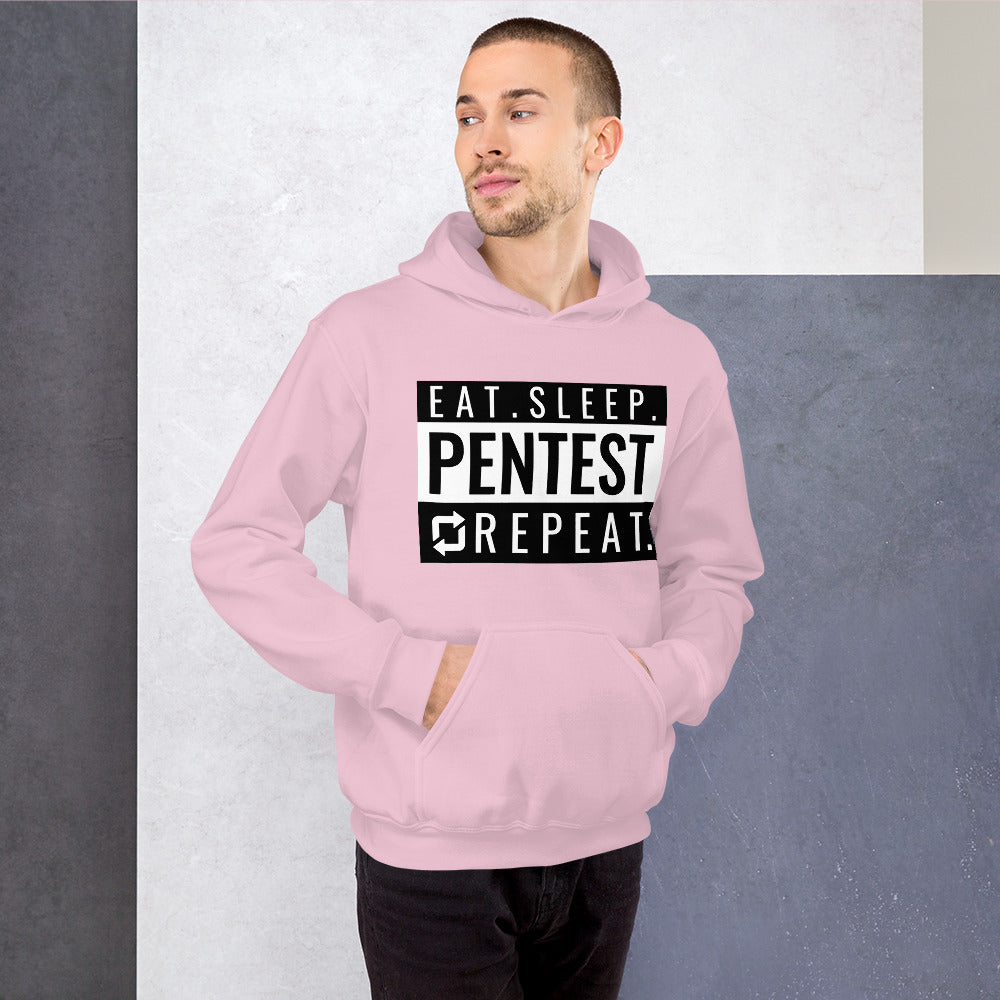 Eat sleep pentest repeat - Unisex Hoodie (white) by DarkByteGear