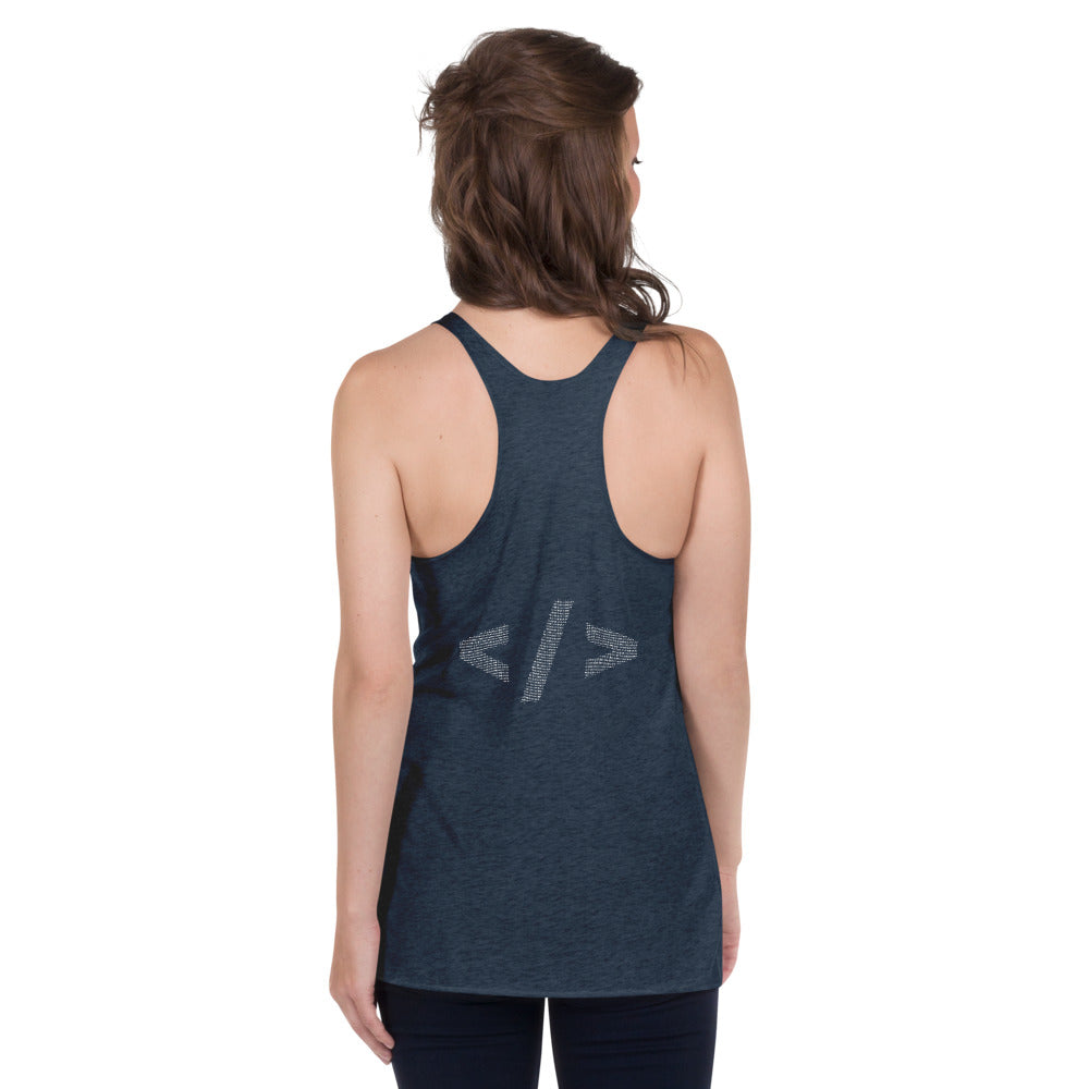 Culture of code in ASCII characters - Women's Racerback Tank by DarkByteGear