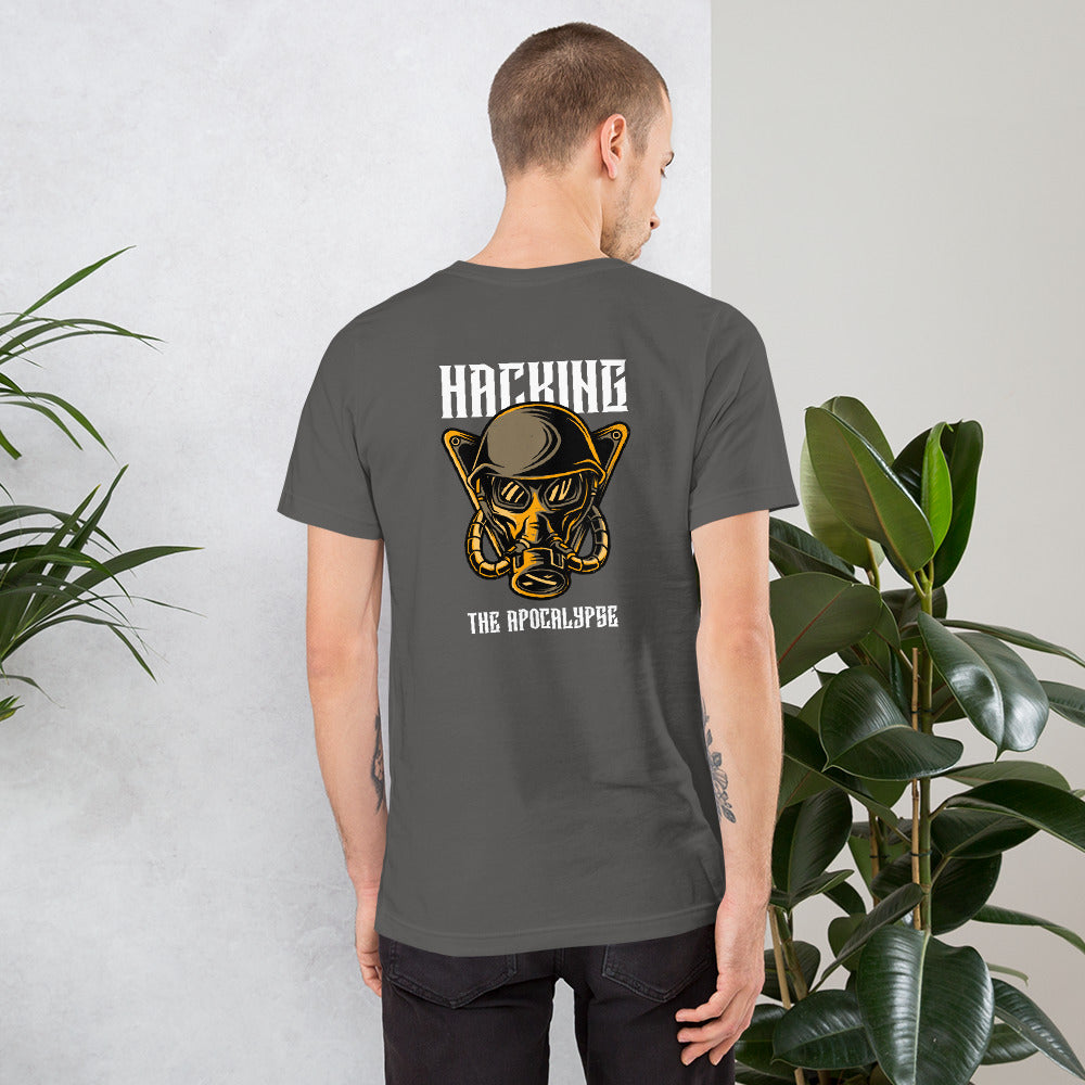Hacking the apocalypse - Short-Sleeve Unisex T-Shirt (with back design) by DarkByteGear