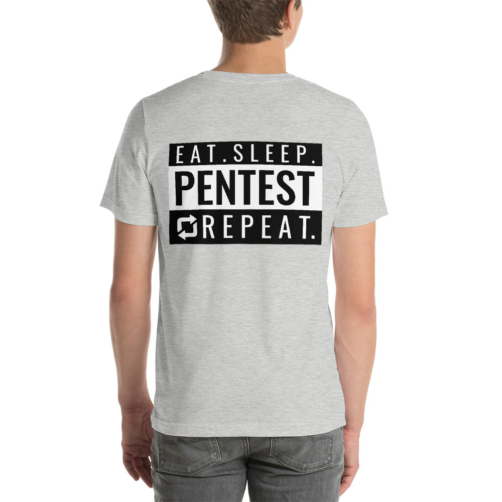 Eat sleep pentest repeat - Short-Sleeve Unisex T-Shirt (white) by DarkByteGear