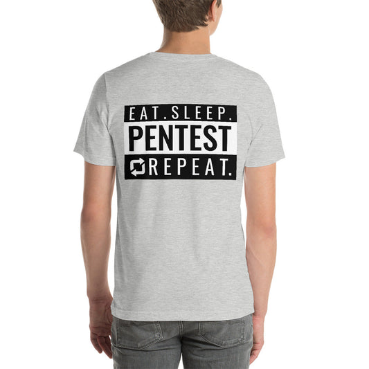 Eat sleep pentest repeat - Short-Sleeve Unisex T-Shirt (white) by DarkByteGear