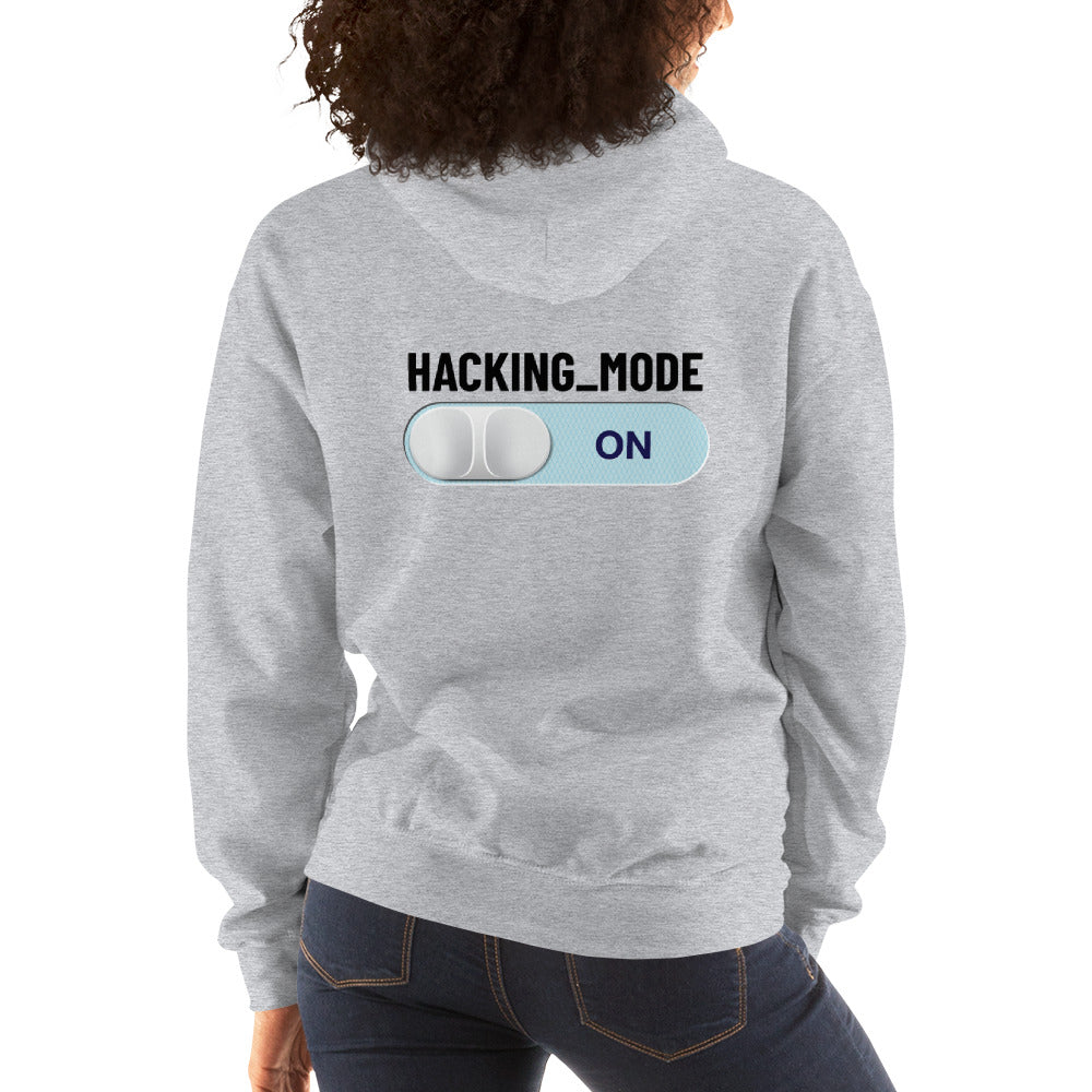 Hacking mode ON - Unisex Hoodie (black text) by DarkByteGear