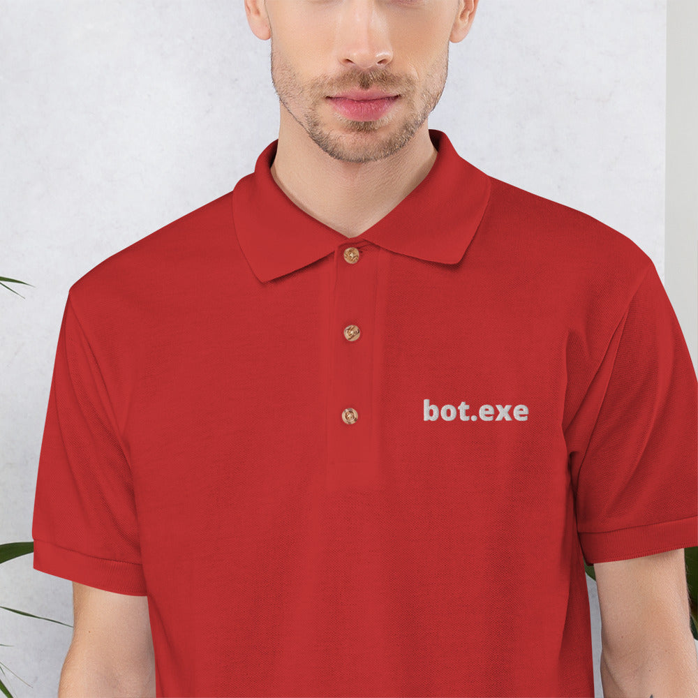 bot.exe - Embroidered Polo Shirt by DarkByteGear