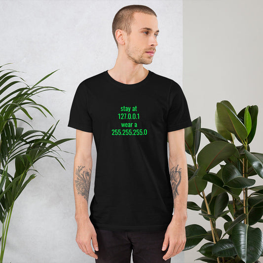 stay at at home, wear a mask - Short-Sleeve Unisex T-Shirt (v2) by DarkByteGear