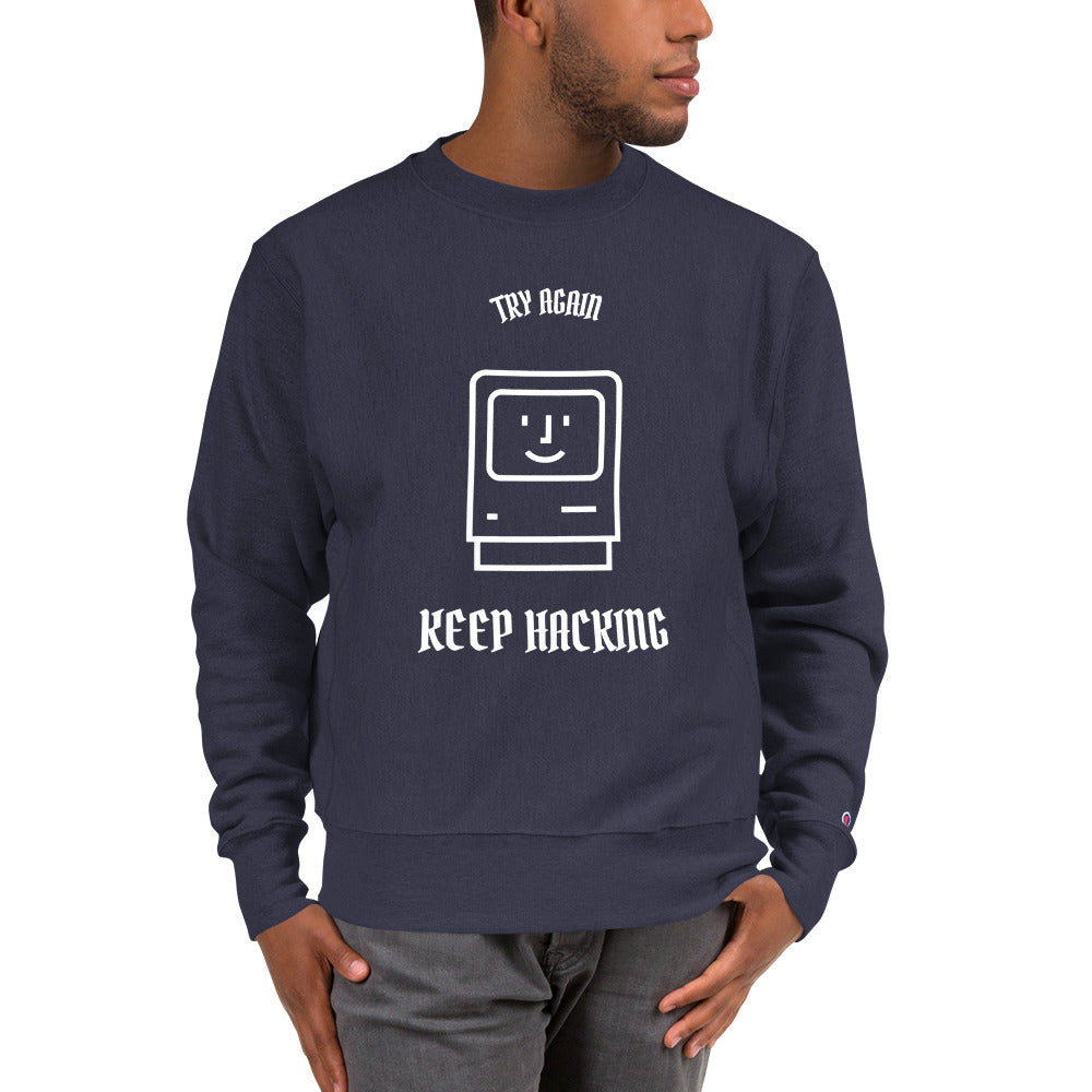 Keep hacking - Champion Sweatshirt by DarkByteGear