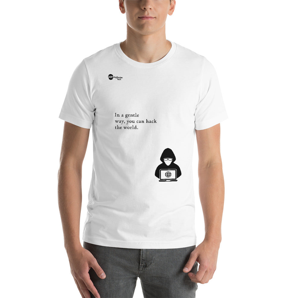 You can hack the world - Short-Sleeve Unisex T-Shirt (black text) by DarkByteGear