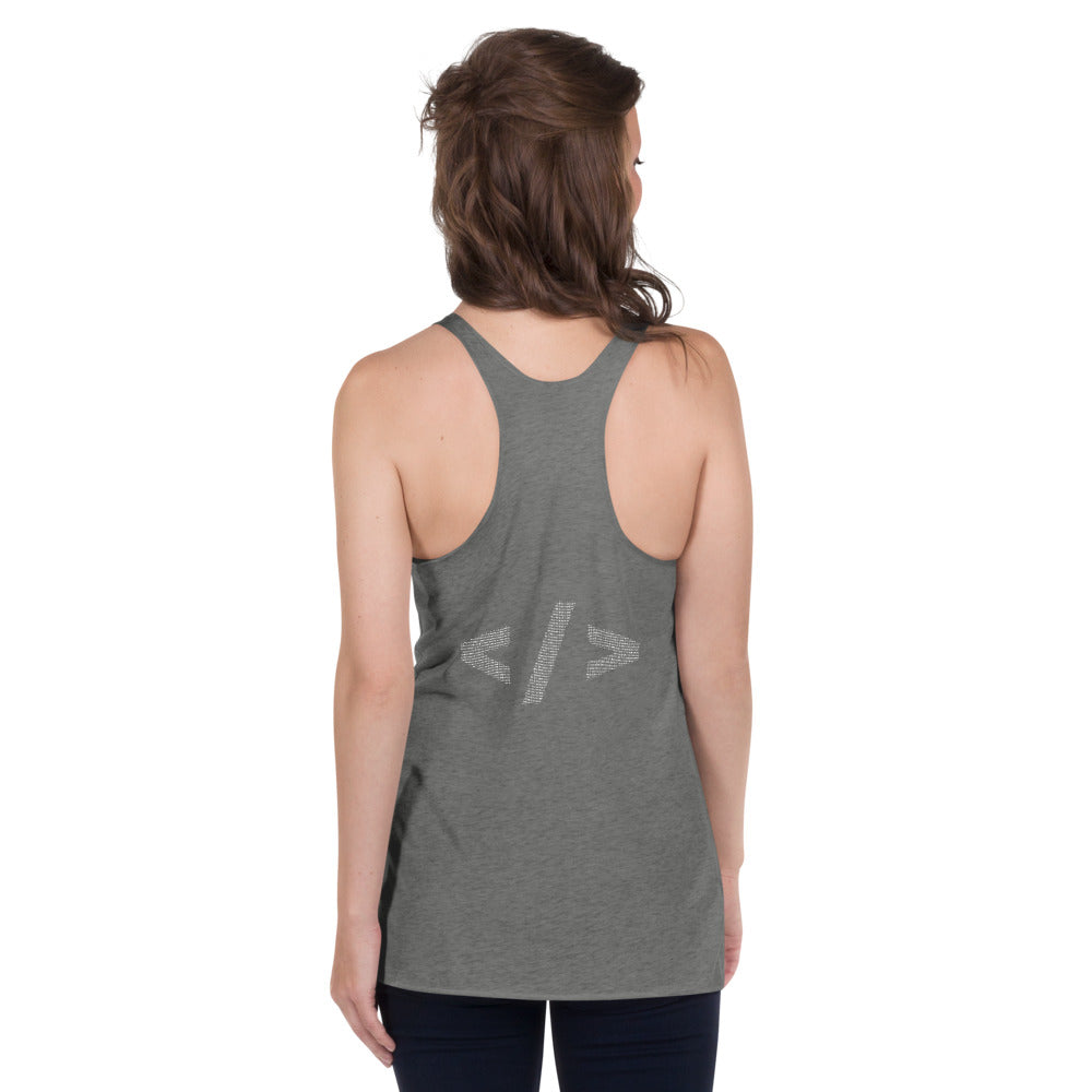 Culture of code in ASCII characters - Women's Racerback Tank by DarkByteGear