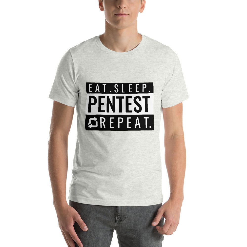 Eat sleep pentest repeat - Short-Sleeve Unisex T-Shirt (white) by DarkByteGear