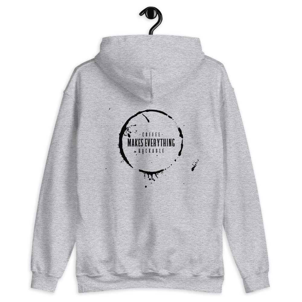 Coffee makes everything hackable - Unisex Hoodie (black text) by DarkByteGear