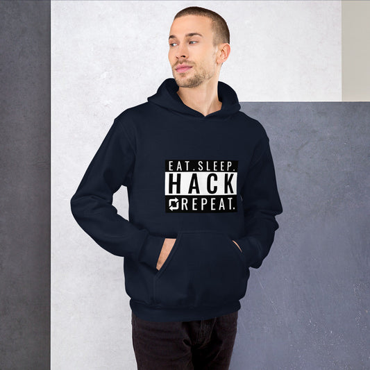Eat Sleep Hack Repeat - Unisex Hoodie by DarkByteGear