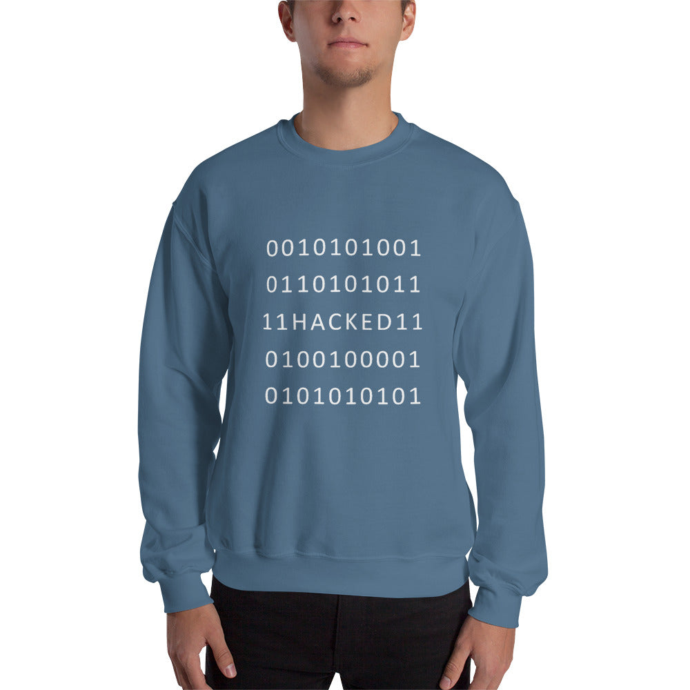 Hacked - Unisex Sweatshirt (white text) by DarkByteGear