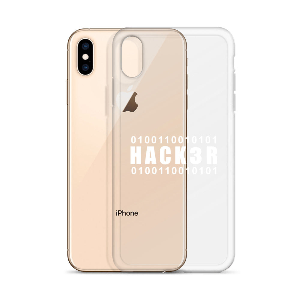 0100110010101 Hack3r - iPhone Case (white text) by DarkByteGear