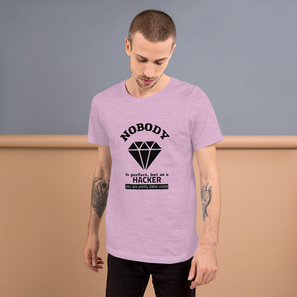 Nobody is perfect but as a hacker you are pretty damn close - Short-Sleeve Unisex T-Shirt by DarkByteGear