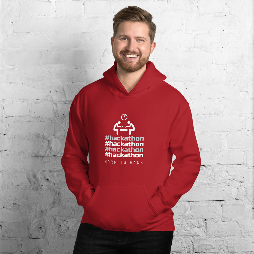 #hackathon - Unisex Hoodie (white text) by DarkByteGear