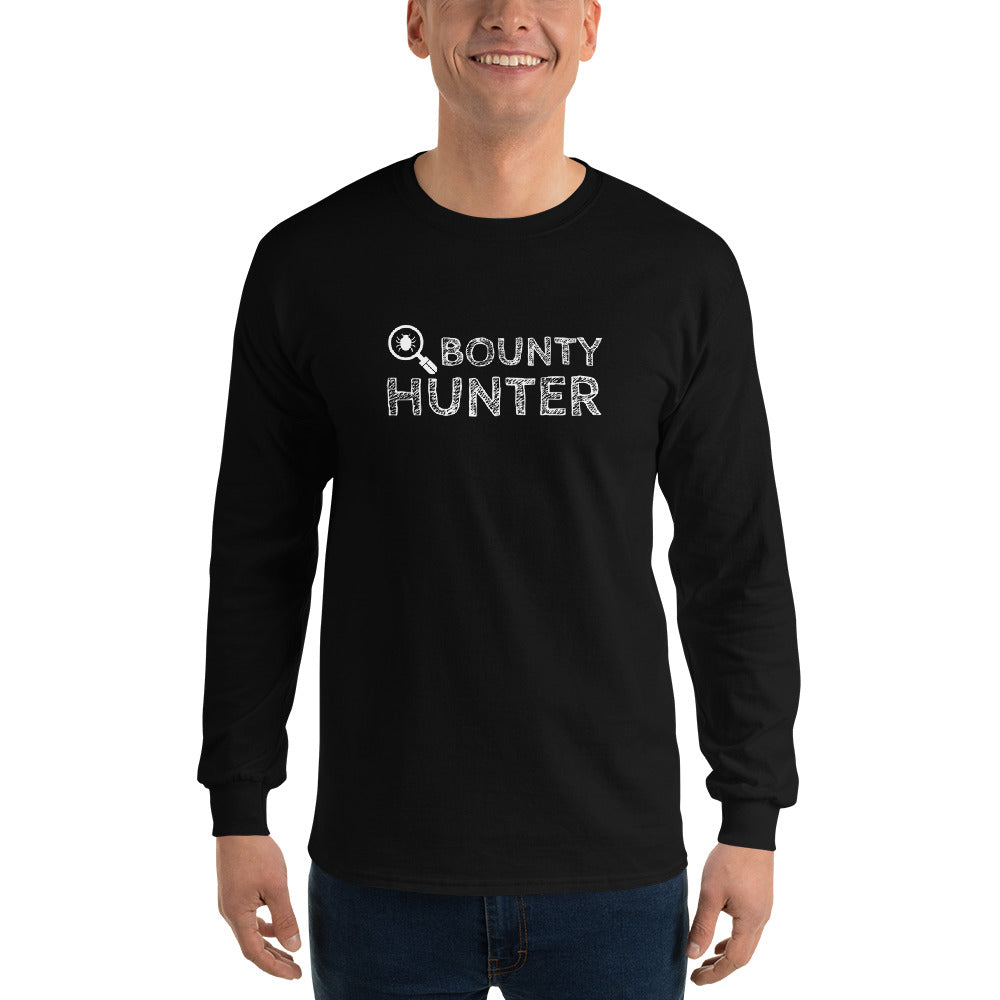 Bug bounty hunter - Long Sleeve T-Shirt (white text) by DarkByteGear