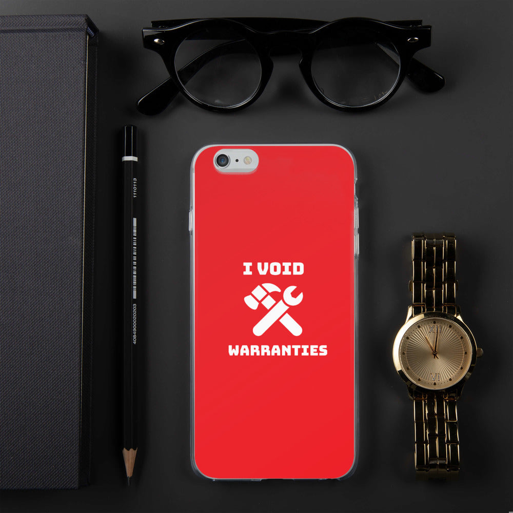 I void warranties - iPhone Case (red) by DarkByteGear
