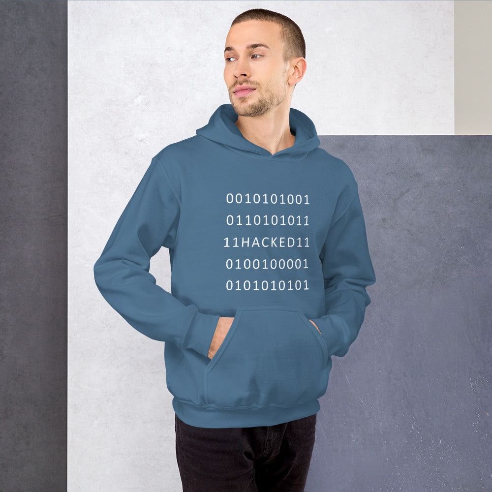 Hacked - Unisex Hoodie (white text) by DarkByteGear